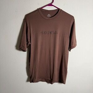 Oneill Mens Brown Short Sleeve Rash Guard Swim Shirt Medium RN77131 Logo